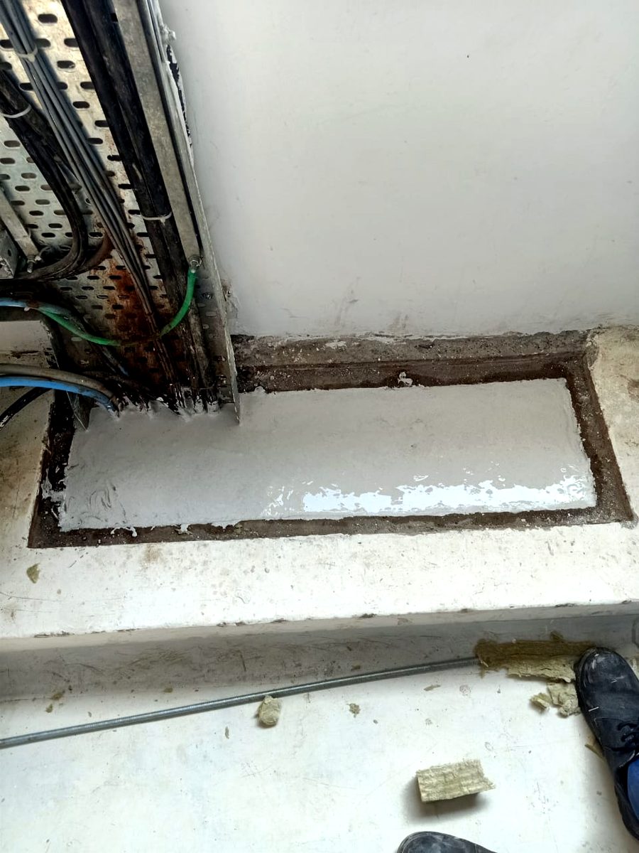 Floor opening surveyed during fire safety audit